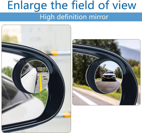 Blind Spot Mirrors, Side Rear View Mirror Rain Visor Guard, Reversing Auxiliary Round Convex Blind Area Mirror, Wide Angle Adjustable for Car SUV ...