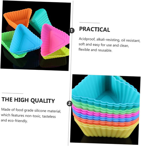 20pcs Triangle Muffin Cup Cupcake Liners Mold Diy Baking Mold Silicone Cake Molds Muffin Cupcake Mold Cake Baking Mold Muffin Cake Mold Mini Bakin...