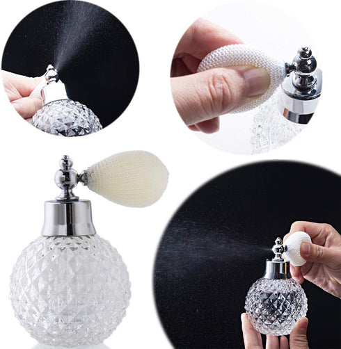 H&D Empty Crystal Vintage Perfume Replacement Spray Bottle Atomizer Luxury Series (clear)...