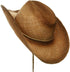 MG Tea Stain Raffia Straw Cowboy Hat (Natural), Natural Tea, Size One Size...