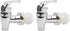 Cornucopia Brands Push Style Spigots for Beverage Dispenser Carafes (2-Pack), Replacement Lever Pour Spouts, Chrome Design Lock Open Style...