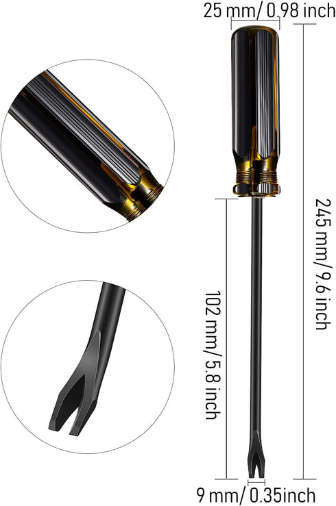 3 Packs Tack Lifter 3 mm U Tip Nail Staple Rivet Tack Puller Screwdriver Upholstery Staple Remover Tool for Furniture (Yellow, Black)...