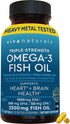 Viva Naturals Triple Strength Omega 3 Fish Oil Supplement - 2500 mg Fish Oil with Re-Esterified Omega 3 Fatty Acids Including EPA, DHA DPA - 60 Pe...