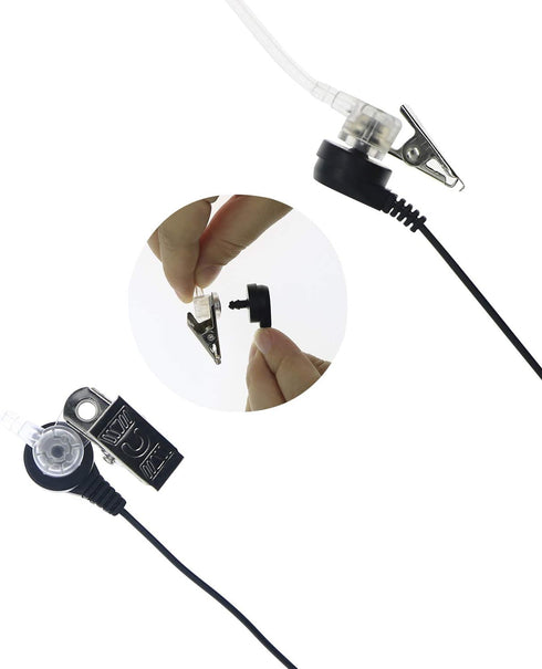 Walkie Talkie Earpiece with Mic PTT 2 Pin Covert Acoustic Tube Secret Service Earpiece Compatible with Baofeng UV-5R BF-888S Arcshell Retevis H-77...