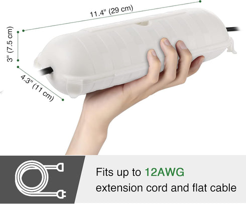 Outdoor Extension Cord Safety Cover with Waterproof Protector Seal, Weatherproof Electrical Connection Box for Outdoor Outlets, Plugs, Sockets, Ho...