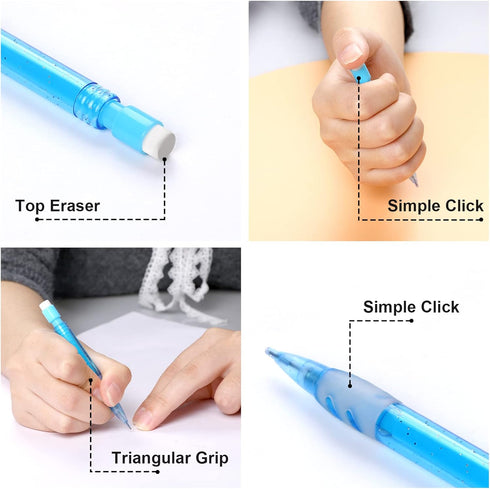 Assorted Mini Mechanical Pencils 0.7 mm Automatic Mechanical Pencils with Mini Erasers Mini Pencil Stationery Supplies for Home, Office, School Su...