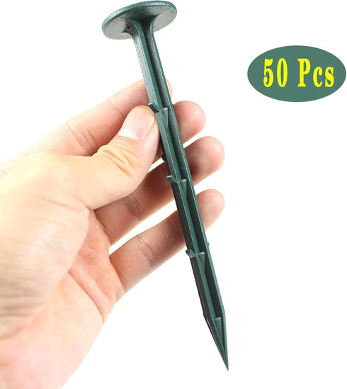 50/100/150 Pack 6 Inch Plastic Garden Lawn Stakes, Landscape Anchors Rustproof Spikes for Ground Lawn Edging, Weed Fabric, Tarp, Christmas Yard De...
