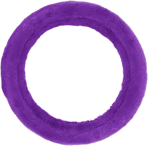 Aspen Purple Fuzzy Steering Wheel Cover for Women – Cute and Stylish Fluffy Fur Steering Wheel Cover for Cars Trucks Vans SUVs, Universal Fit for ...