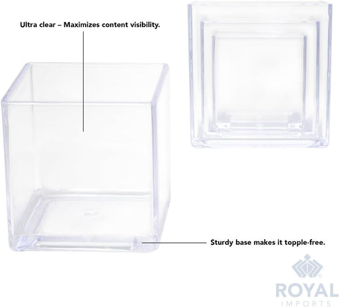 Royal Imports Flower Acrylic Vases Cubes, Decorative Centerpiece for Home or Wedding, Non Breakable Plastic, 5x5 - Clear...
