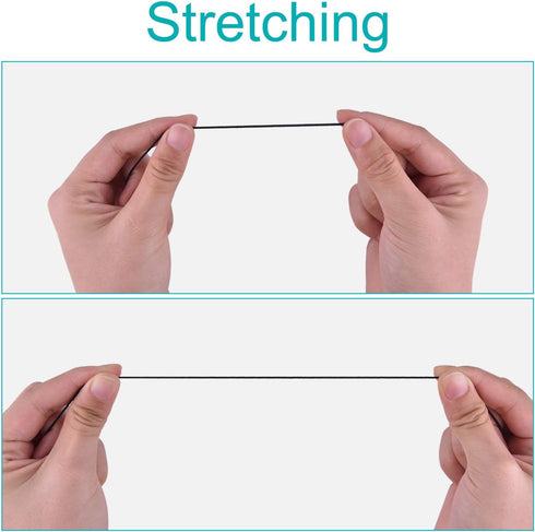100 Yards 2 mm Elastic Cord Stretch String Elastic Fabric String Beading Cord Craft Thread for Jewelry Bead Craft Making (Black)...