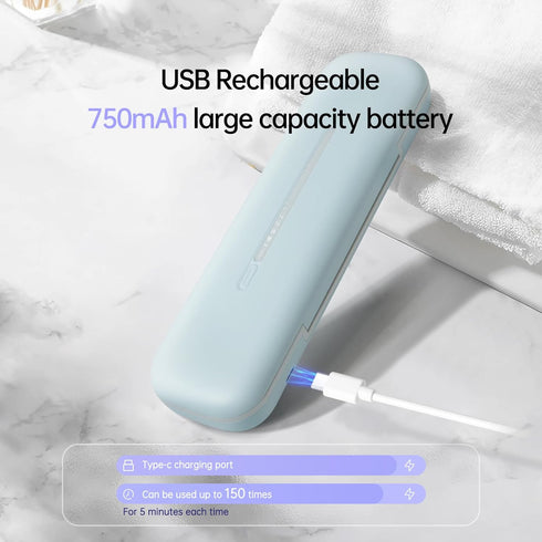 Toothbrush Holder, Toothbrush Cleaner Case, Portable USB Charging Toothbrush Cover with U V-C Light, Travel Toothbrush Holder...