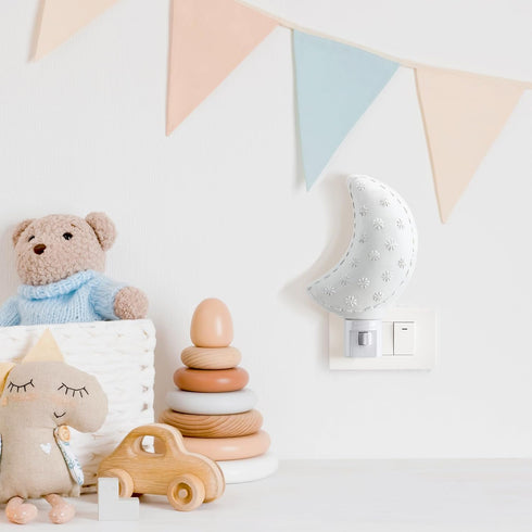 Moon Nightlight for Nursery Decor Nursery Nightlight for Baby Nursery Room Decor Moon Wall Nightlight for Bedroom Moon Wall Lamp Sign Baby Adults ...