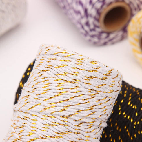 Twine String,328Ft Butcher?Twine,cotton?string?for cooking,crafts,gardening ,gift wrapping,plants(Deep blue and white)...