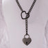 Heart O ring Slip Chain Necklace for Women Stainless Steel Cuban Chain Heart Necklace Punk Rock Collar Necklace Handmade Adjustable Lariat Y Neckl...