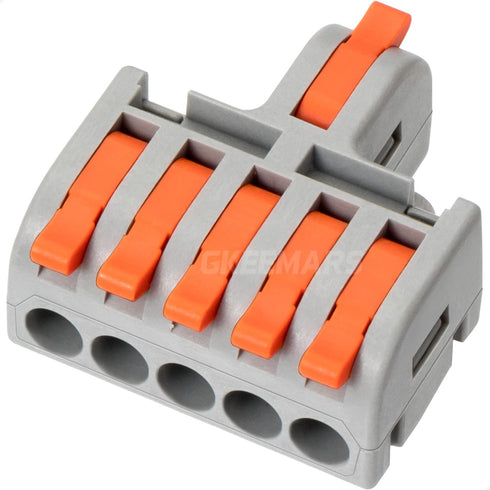 GKEEMARS 10Pcs Mini Electrical Wire Connectors, DIY Splicing into 4/6/8/9/10 Way Butt Terminal Block Connectors (1 in 5 Out, Nylon)...