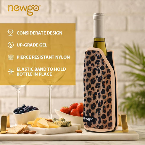 NEWGO Wine Cooler Sleeve Reusable Wine Bottle Cooler Flexible Wine Ice Pack Sleeve Keep Wine Cool and Refreshing for Standard Size Bottles for Red...