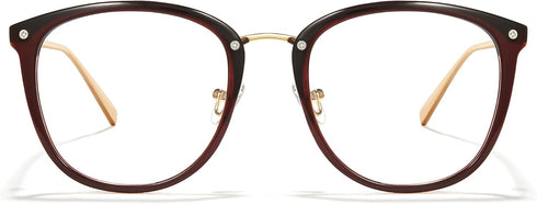 Cyxus TR90 Cat Eye Women Eyewear Frames Round Stylish Retro Metal Ultra Light Blue Light Glasses UV Blocking Eyeglasses...