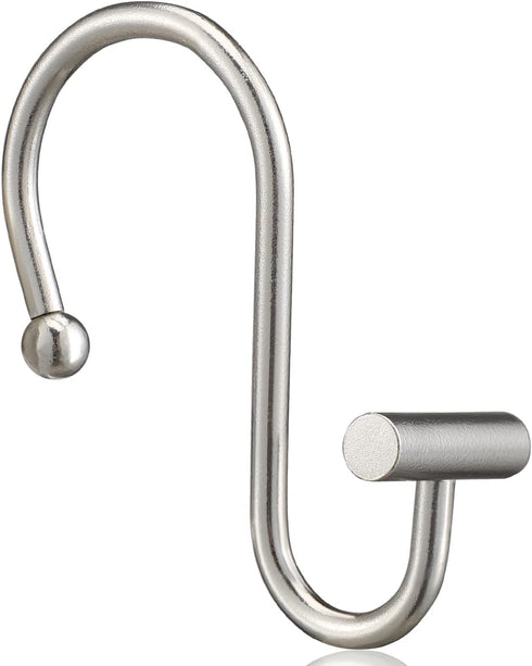 Nickel Shower Curtain Hooks, Rust Proof Shower Curtain Rings for Bathroom, Silver Metal Decorative Shower Curtain Hooks Hangers for Shower Curtain...