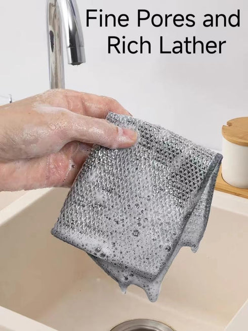Wire Dishwashing Rag?Non Scratch Wire Dishcloth?Large size??11.5 * 11.5 inches?10 pieces??Double Layer Multifunctional Non Scratch Wire Dishcloth?...