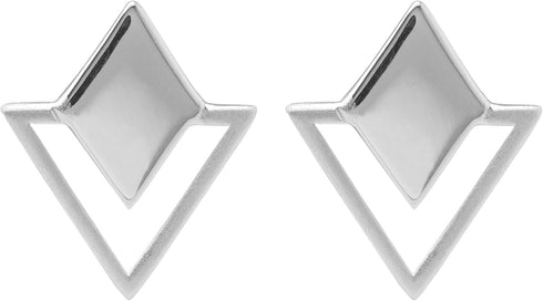 Boma Jewelry Sterling Silver Geometric Diamond & Triangle Stud Earrings...
