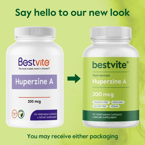 BESTVITE Huperzine A 200mcg from Naturally Derived Huperzia Serrata (120 Vegetarian Capsules) - No Stearates - No Flow Agents - Vegan - Non GMO - ...