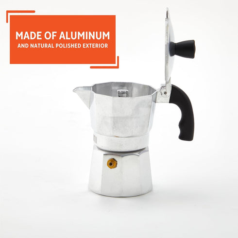 IMUSA USA B120-41V Aluminum Espresso Stovetop Coffeemaker 1-cup, Silver...