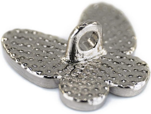 Rhinestone Wings Butterfly Metal Base Sewing Shank Buttons 20 Pcs - 15mm, 5/8"...