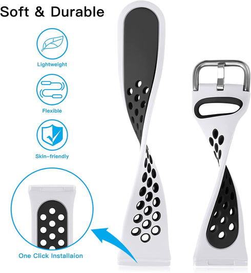 Getino Compatible with Fitbit Sense 2/ Sense Bands/Versa 4/ Versa 3 Bands Women Men, Waterproof Silicone Unique Accessories, Sport Band for Fitbit...