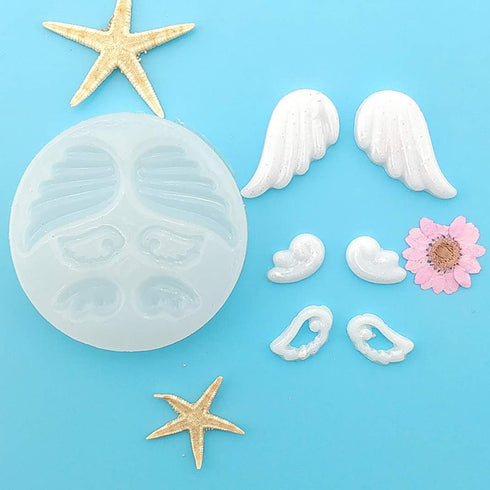 iSuperb 7 pcs Resin Molds Angel Wing Molds Silicone Molds UV Epoxy Resin Casting Molds Keychain Molds for DIY Art Decoration Gift Making...