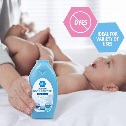 MED PRIDE Premium 100% Talc Free Baby Powder - Pure Cornstarch Absorbent Baby Powder for Odor & Moisture Protection- Paraben-Free Soothing Dusting...
