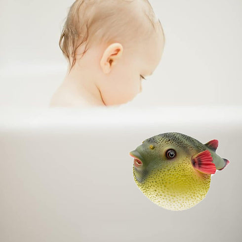 Gemini&Genius Sea Animal Pufferfish Action Figure Soft Rubber Swim Bath Toy, Realistic Ocean Fish Blowfish Toy, Educational and Role Play Toys for...