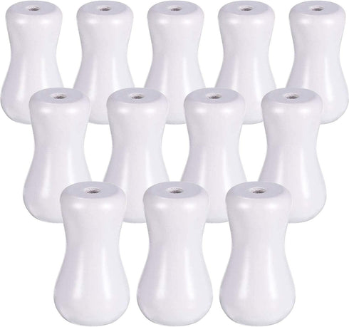 Boao 12 Pieces White Blind Pull Cord Knobs 1.26" x 0.75" Wood Tassels Window Blinds Wooden Cord Tassels Hanging Ball Pulls for Curtain Craft...