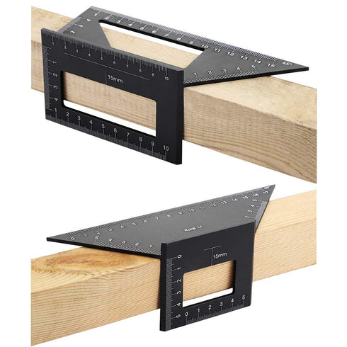 Sumnacon 3D Measuring Ruler Set of 2 45/90 Degree Layout Measuring Tool for Drawing Angle Line Aluminum Alloy Square Ruler for Woodworking Precise...