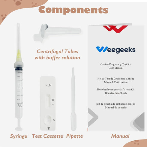 Dog Pregnancy Test Kit at Home, Canine Pregnancy Test Strip for Dog with Buffer Fast and Accurate Detection Pet Clinic Equipment...
