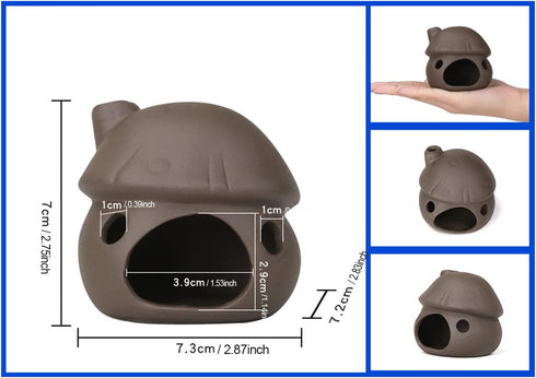 Saim Aquarium Mushroom House Decorations, Ceramic Fish Tank Cave Hideaway Small Fish Shrimp Breeding Cave Fish Tank Landscape Decor for Territoria...