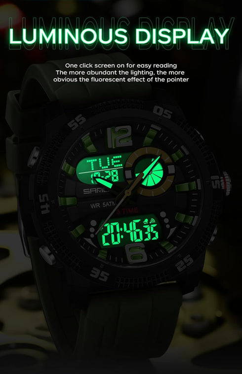 FANMIS Mens Digital Sports Watches Multifunctional 50M Waterproof LED Alarm Backlight Watch...