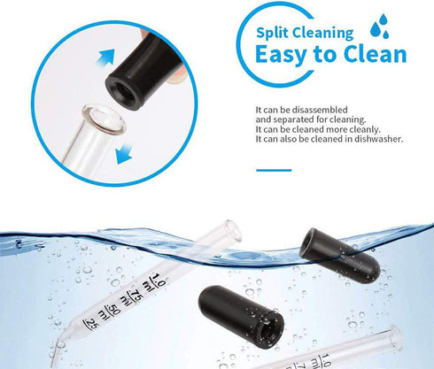 Eye Dropper for Essential Oils, Pipettes Dropper with Black Rubber Head, Calibrated Thick Glass Medicine Dropping Pipettes, 1ml Dropper Measurer, ...