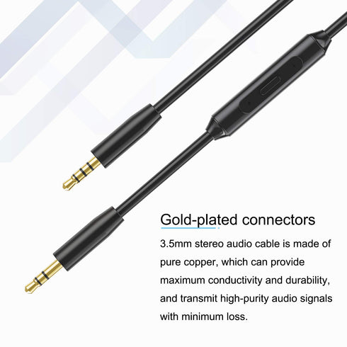 Ancable Replacement 3.5mm Headset Audio Cable Compatible with Skullcandy Headphone, 3.5mm Stereo Cord with Mic and Volume Control for Skullcandy C...