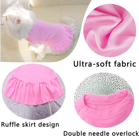Dog Skirt Shirts, Puppy Dresses for Small Dogs Girls, Pet Clothes Doggy Apparel, Comfortable Summer Shirt Beach Wear Clothing, Outfits for Medium ...