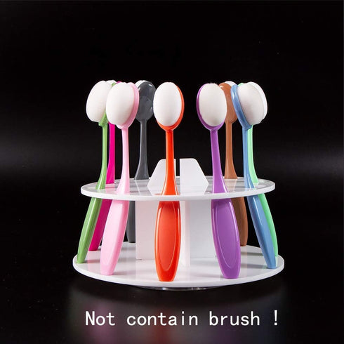 Yoseng 10 Hole Craft Brush holder,Acrylic Spinning Storage Caddy Drying Rack Storage for Oval Ink Blending Brushes (White)...