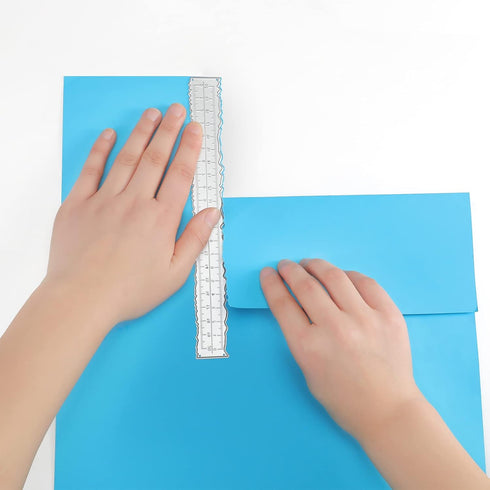 3 Pieces 8.4 Inches Irregular Edges Ruler Deckle Edges Ruler Measuring Embossing Cutting Dies Paper Tearing Ruler for Card Making Scrapbooking Cra...