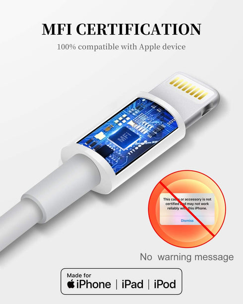 Apple iPhone Charger Cable, 2 Pack Original USB to Lightning Cable Apple MFI Certified 1Ft, Fast iPhone Charging Cord for iPhone 11/11Pro/11Max/ X...