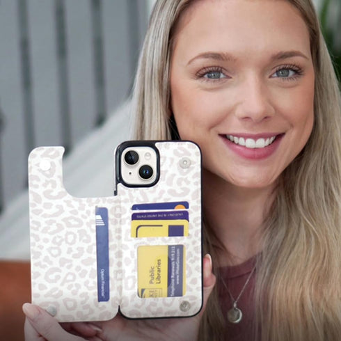 uCOLOR Compatible with iPhone 15 Plus 6.7" Wallet Case with Card Holder Slot Folio Flip PU Leather Kickstand Double Magnetic Clasp and RFID Blocki...