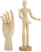 7" Wooden Hand Model and 8" Posable Wooden Mannequin Figure for Drawing, Adjustable Art Supplies (2-Piece)...