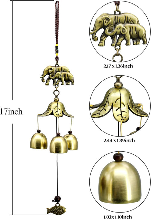 Wind Chimes for Outside, Metal Elephant Windchimes Deep Tone for Patio Decoration & Zen Atmosphere, Garden Decor.Memorial Wind Chimes Great a Gift...