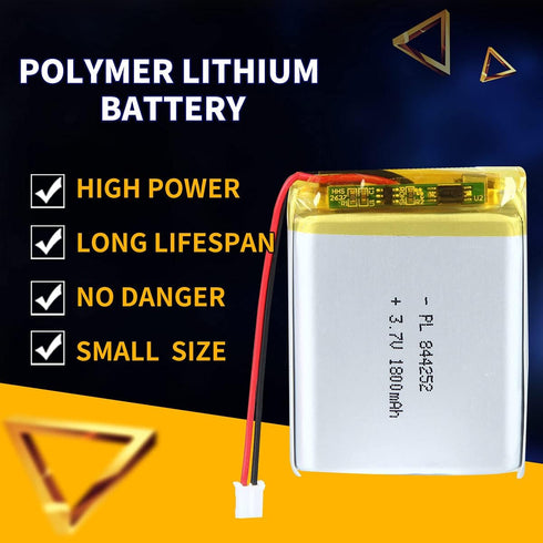 3.7V 1800mAh 844252 Lipo battery Rechargeable Lithium Polymer ion Battery Pack with JST Connector...
