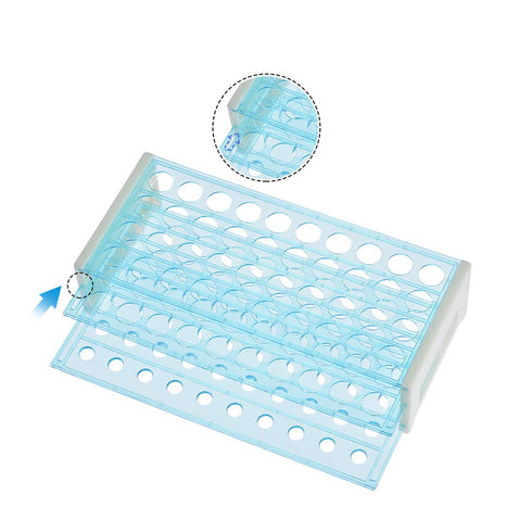 uxcell Detachable Polypropylene Test Tube Holder Rack 40 Hole for 15-18mm Tubes Light Blue...