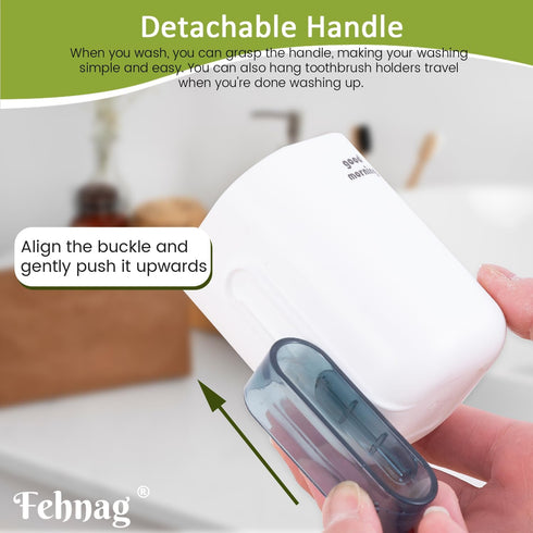 Toothbrush Travel Case,Toothbrush Holder and Rinse Cup with Handle Travel Toothbrush Holder,Multifunctional Toothbrush Cup,Large Capacit Travel To...