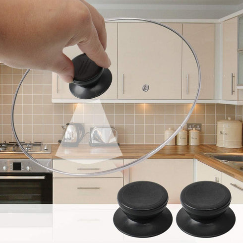 uxcell 2pcs Lid Knobs Pans Pots Cover Grip Lids Replacement Heat Resistance Plastic Knob Handle for Kitchen Bakeware Assessories Cover Black Great...