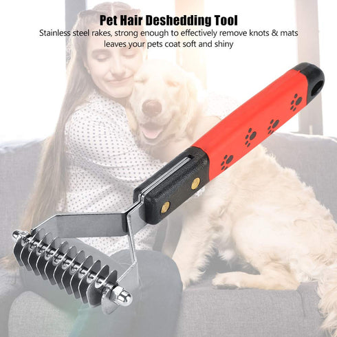 Oumefar Pet Hair Comb Stainless Steel Pin Grooming Deshedding Tool Hair Removal Dematting Comb for Cats & Dogs &Horses(M377-10)...
